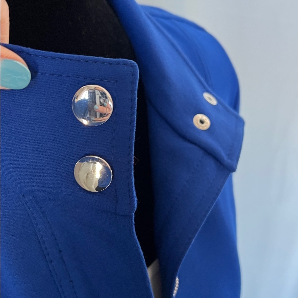 Cache Royal Blue Cropped Motto Jacket - Picture 4 of 8